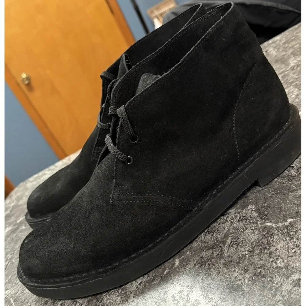 Clark's Collection‎ Mens Shepton Chukka Desert Black Suede Boots Sz 10M